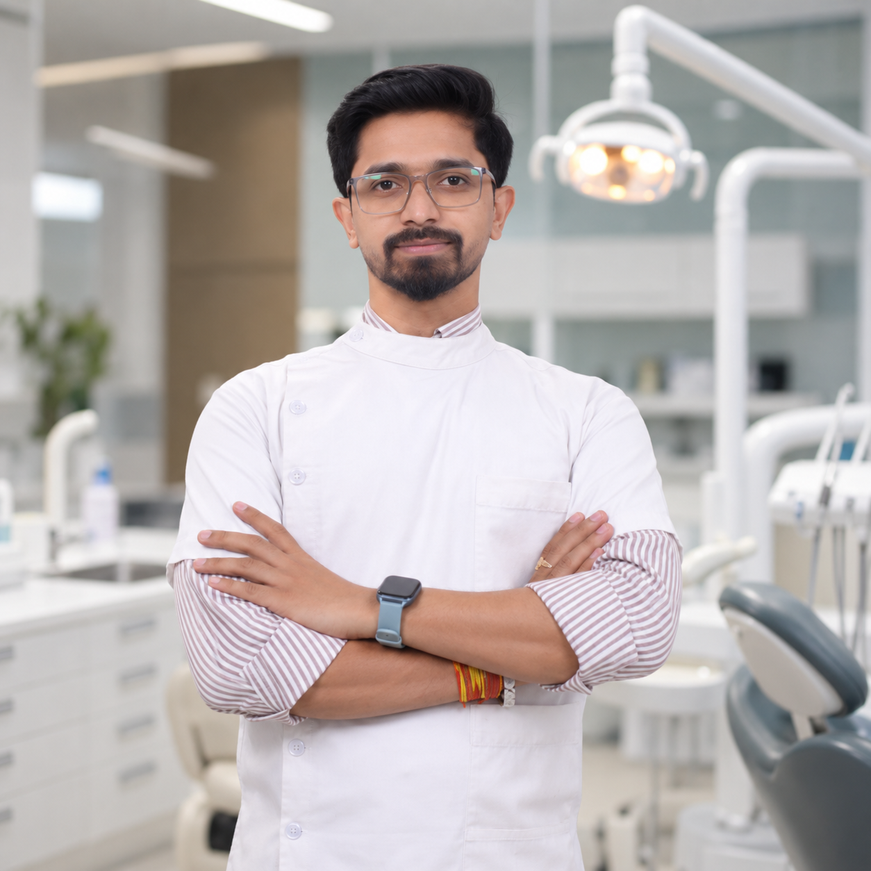 Dr. Anshul Sahu in Durga Dental Clinic environment